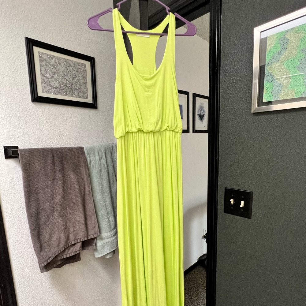 Floral Elegant Lime Green Maxi Dress main image 1